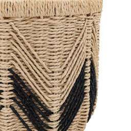Set of 3 Baskets Natural & Black - thumbnail 3