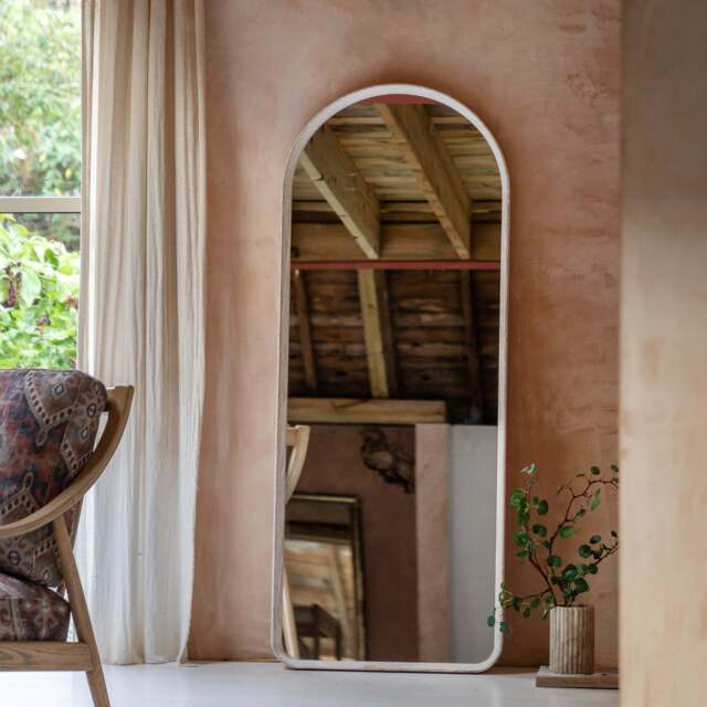 Delhi Leaner Mirror, Limed Oak