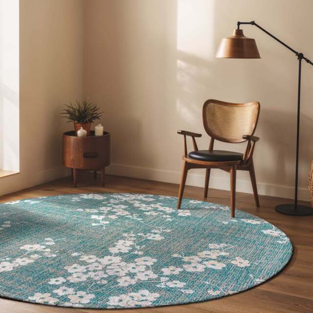 Sakura Circle Rug, Blue / 240cm Circle - image 1