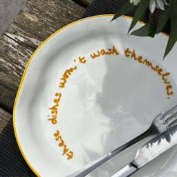 """These dishes wont wash themselves"" Yellow Tableware Plate" - thumbnail 8