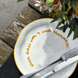 """These dishes wont wash themselves"" Yellow Tableware Plate" - thumbnail 5