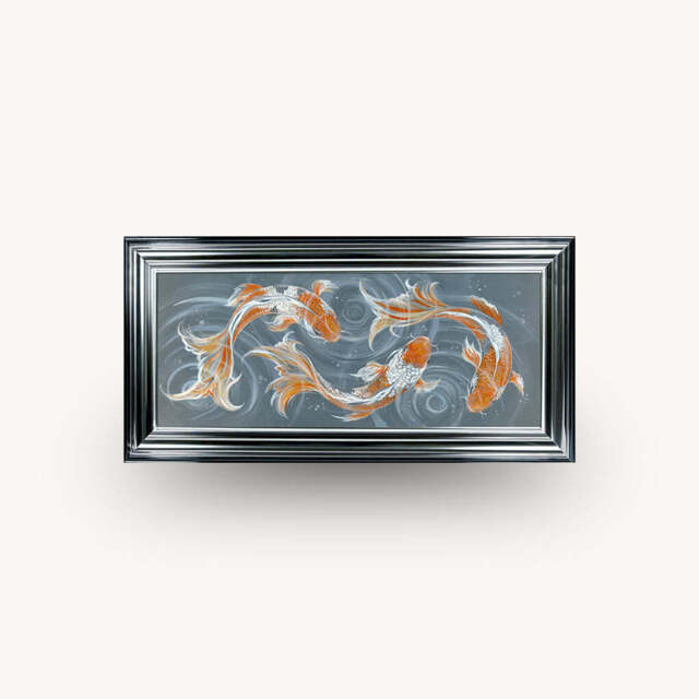 Swimming Koi framed Wall Art - image 1