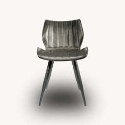 Hudson Vegan Leather Dining Chair, Grey - thumbnail 3