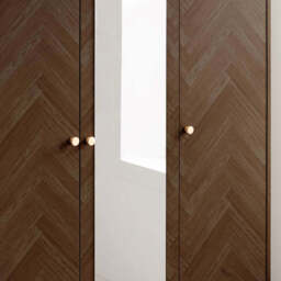 Challis Wardrobe with Mirror, Walnut - thumbnail 2