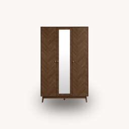 Challis Wardrobe with Mirror, Walnut - thumbnail 5