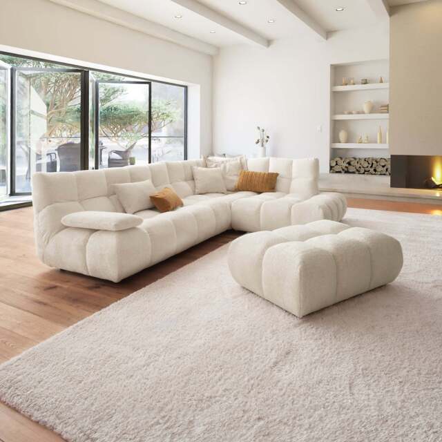 Luka Chaise Sofa, White