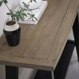 Highgate Weathered Oak Console Table With Shelf - thumbnail 2