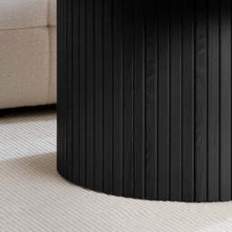Tiffany Round Fluted Coffee Table, Black - thumbnail 3