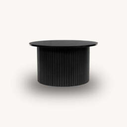 Tiffany Round Fluted Coffee Table, Black - thumbnail 4