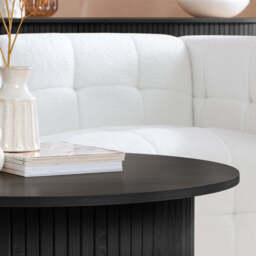 Tiffany Round Fluted Coffee Table, Black - thumbnail 2