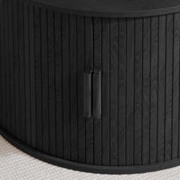 Tiffany Round Fluted Storage Coffee Table, Black - thumbnail 3