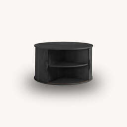 Tiffany Round Fluted Storage Coffee Table, Black - thumbnail 5