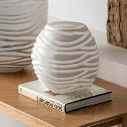 Handblown Carved Glass Vase, Small - thumbnail 3