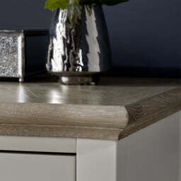 Dieppe Washed Oak & Grey 3 Drawer Nightstand - thumbnail 2