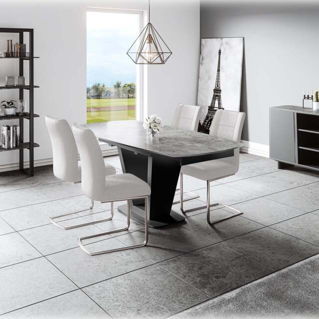 Cordova Motion 120-190cm Dining Table, Grey