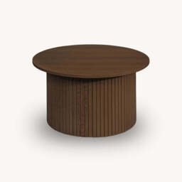 Tiffany Round Fluted Coffee Table, Walnut - thumbnail 4