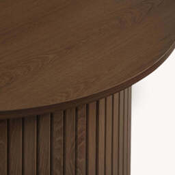 Tiffany Round Fluted Coffee Table, Walnut - thumbnail 5
