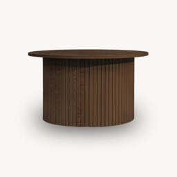 Tiffany Round Fluted Coffee Table, Walnut - thumbnail 3