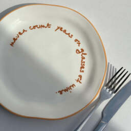 """Never count years or glasses of wine"" Orange Tableware Plate" - thumbnail 9
