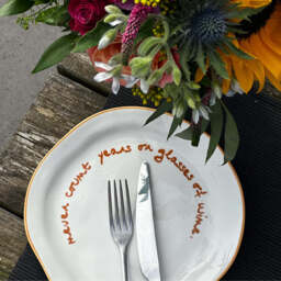 """Never count years or glasses of wine"" Orange Tableware Plate" - thumbnail 6