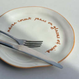 """Never count years or glasses of wine"" Orange Tableware Plate" - thumbnail 8