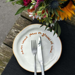 """Never count years or glasses of wine"" Orange Tableware Plate" - thumbnail 5