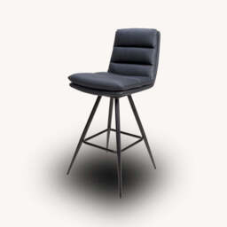 Bay Ridge Swivel Bar Stool, Black - thumbnail 1