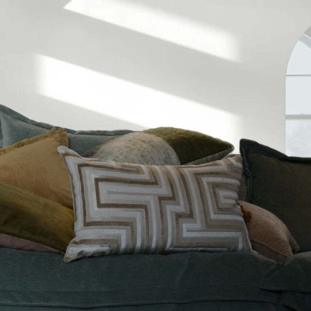 Geomteric Velvet Bolster Cushion - image 1