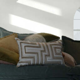 Geomteric Velvet Bolster Cushion