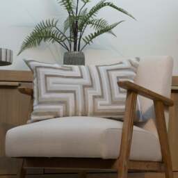 Geomteric Velvet Bolster Cushion - thumbnail 2
