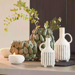 Cream & Black Handled Vase - thumbnail 2