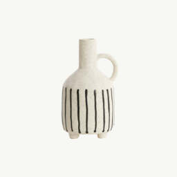 Cream & Black Handled Vase - thumbnail 1