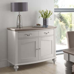 Dieppe Washed Oak & Grey Narrow Sideboard - thumbnail 1