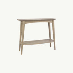 Brondby Scandi Oak Console Table with Shelf - thumbnail 2
