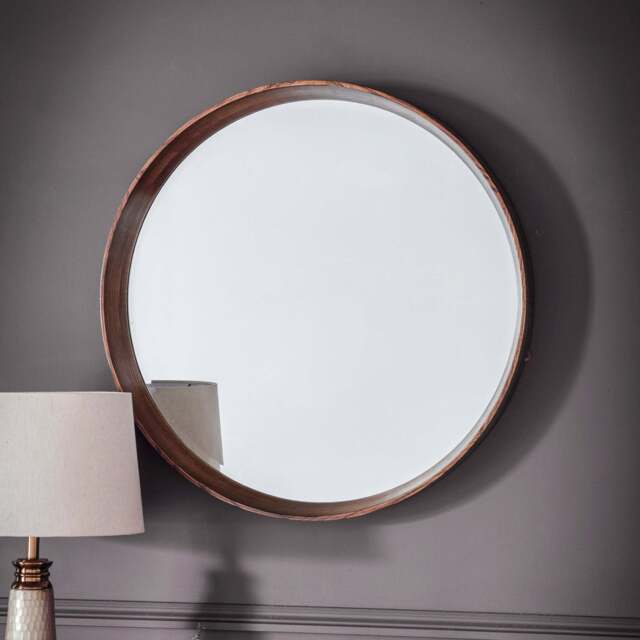 Warsaw Small Walnut Circular Mirror - image 1