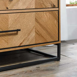 Birchwood Rustic Oak 5 Drawer Tall Chest - thumbnail 3