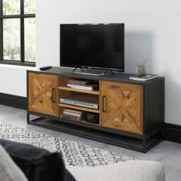 Hindon Rustic Oak & Peppercorn Entertainment Unit