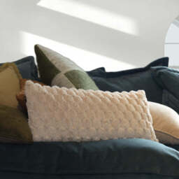Beige Velvet Cushion - thumbnail 1