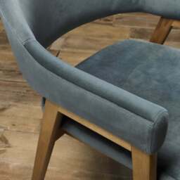Highgate Rustic Oak Armchair, Blue - thumbnail 2