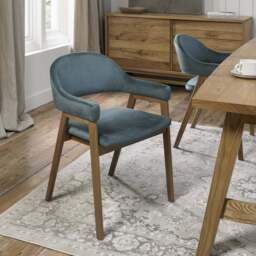Highgate Rustic Oak Armchair, Blue