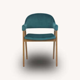 Highgate Rustic Oak Armchair, Blue - thumbnail 4