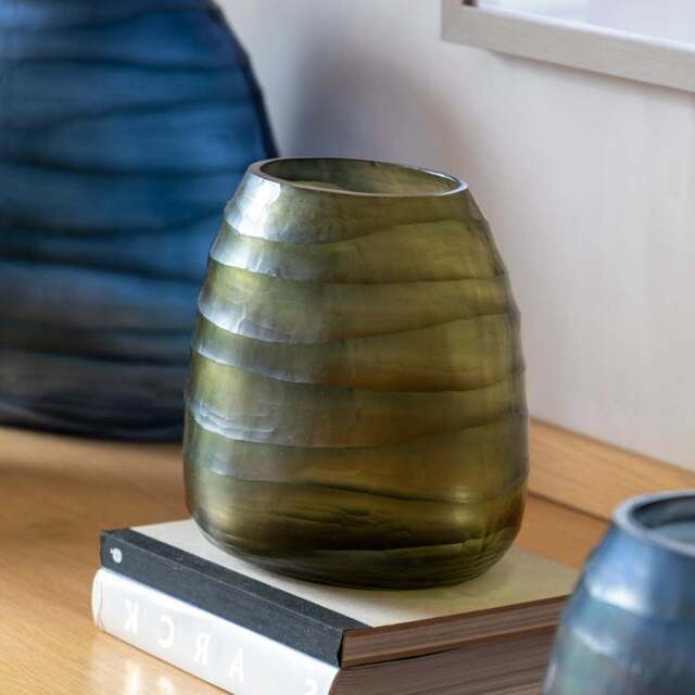 Handblown Olive Vase, Small - image 1
