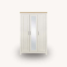 Burwick 3DR Wardrobe with Mirror, Cream - thumbnail 2