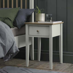 Runswick Scandi Oak & Soft Grey 1 Drawer Nightstand