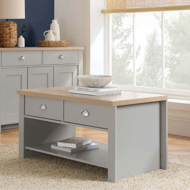 Burwick 2DR Coffee Table, Light Grey