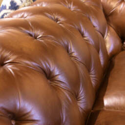 Albert Rub-off Leather Armchair, Gold - thumbnail 3