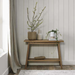 Highgate Rustic Oak Console Table With Shelf