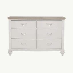 Dieppe Washed Oak & Grey 6 Drawer Wide Chest