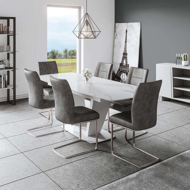 Cordova 180-220cm Extending Dining Table, White