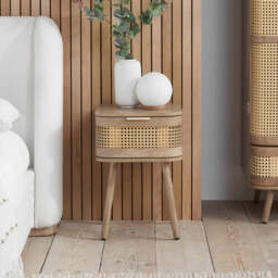 Arlington 1DR Bedside Table, Oak - thumbnail 1